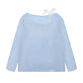 Playful Blue Lace Detail Loose Long Sleeve